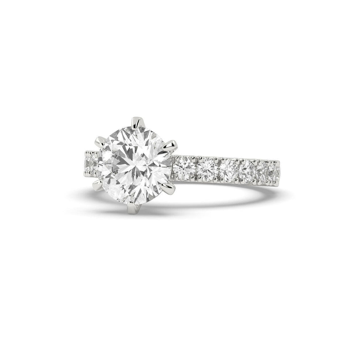 2.43ct Brilliant Round Shape Lab Grown Diamond Ring in White Gold.
