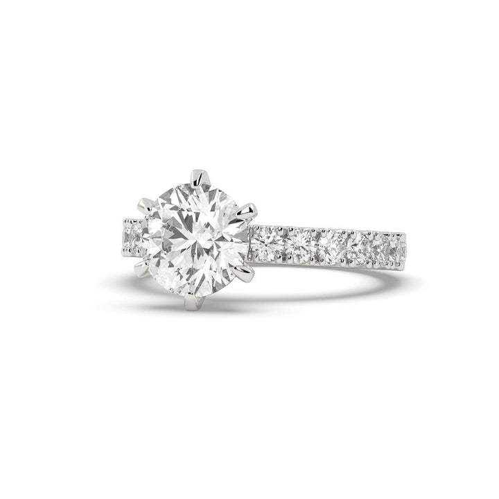 2.43ct Brilliant Round Shape Lab Grown Diamond Ring in White Gold.