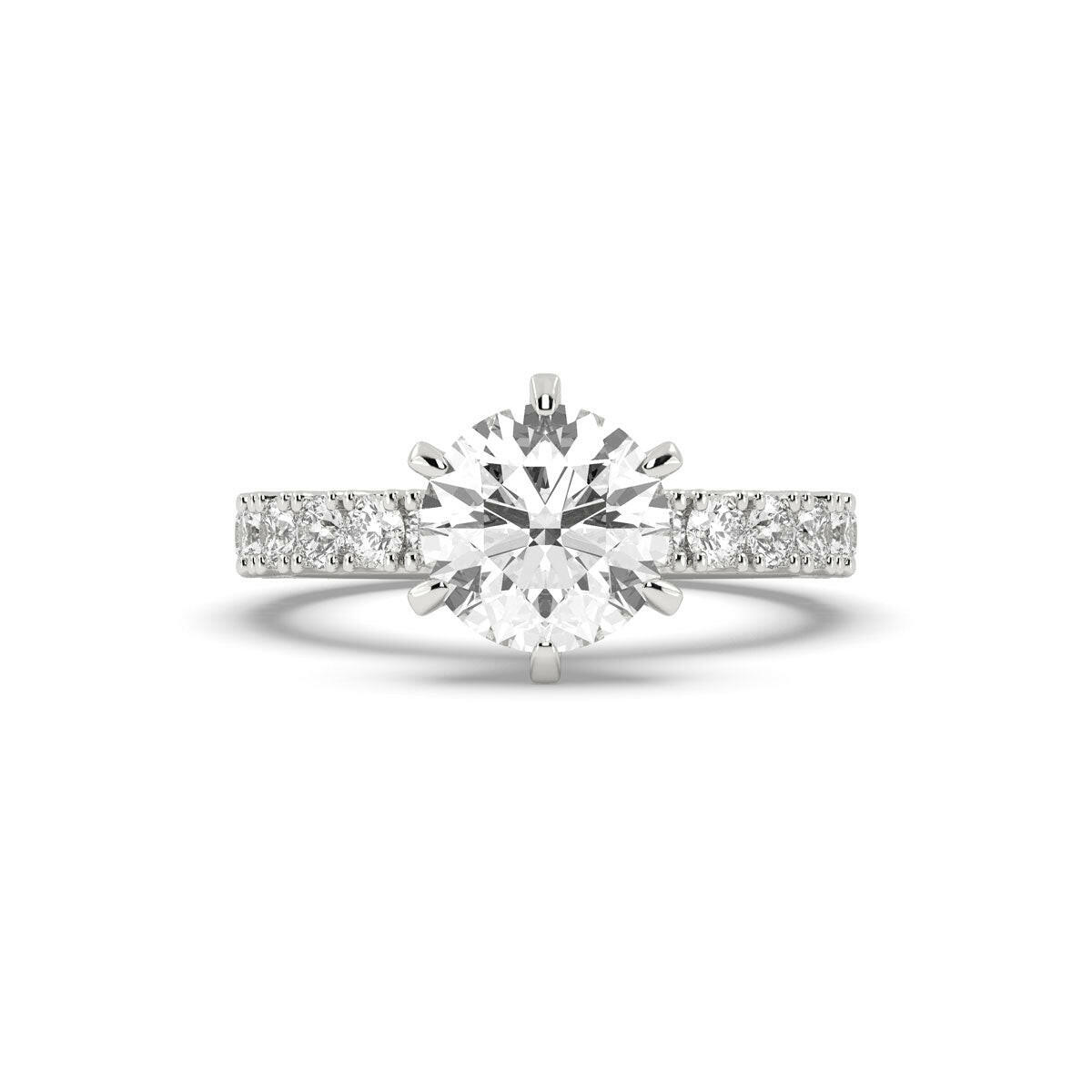 2.43ct Brilliant Round Shape Lab Grown Diamond Ring in White Gold.