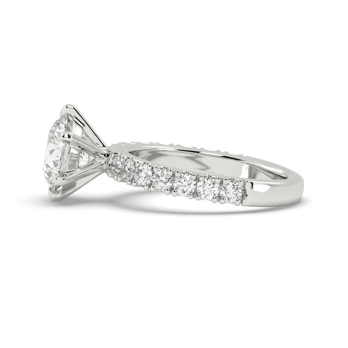 2.43ct Brilliant Round Shape Lab Grown Diamond Ring in White Gold.