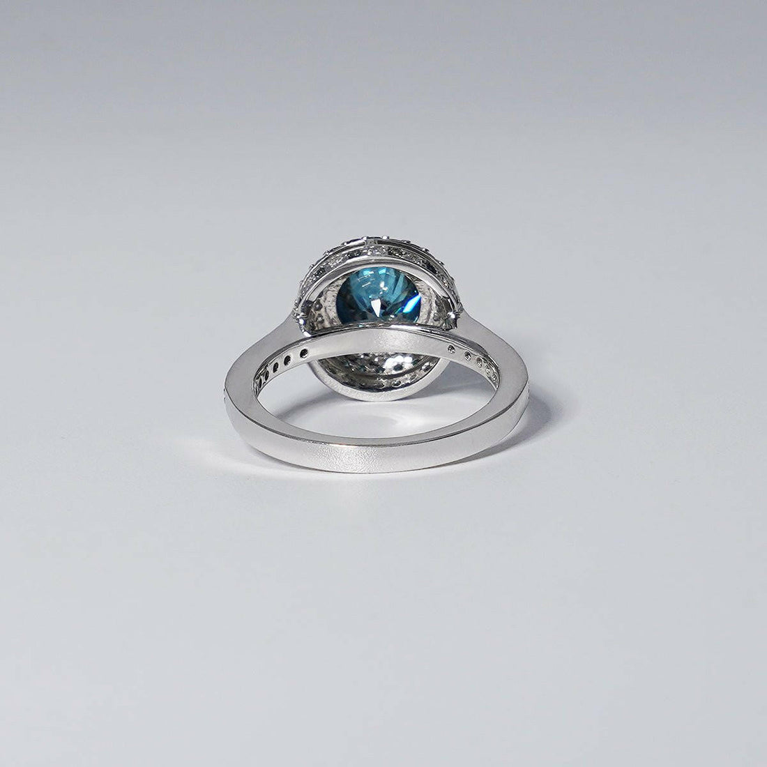 2.53ct Brilliant Round Vivid Blue Diamond Ring in 14K White Gold.