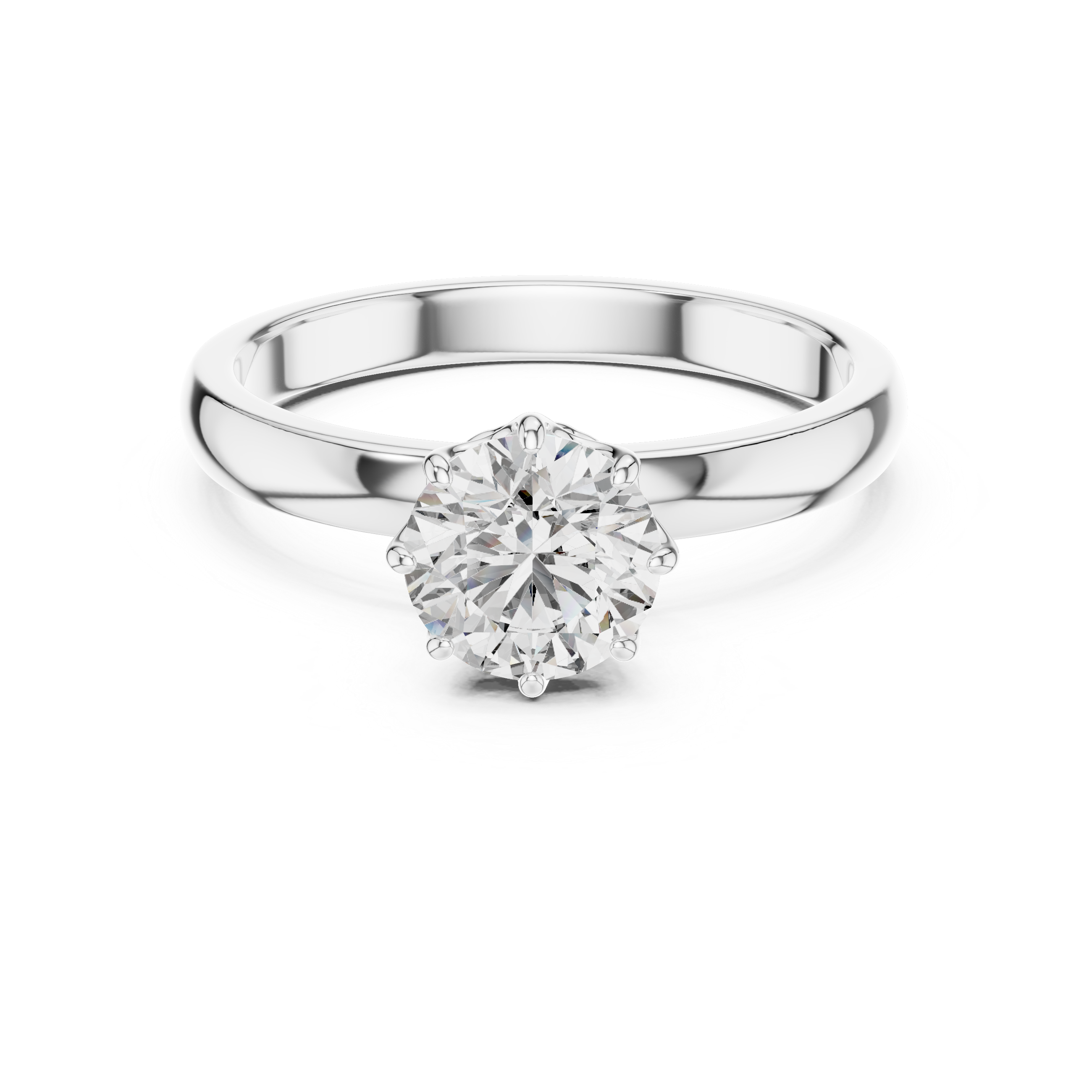 1 Ct Lab Grown Diamond Solitaire Ring in 14K Yellow Gold