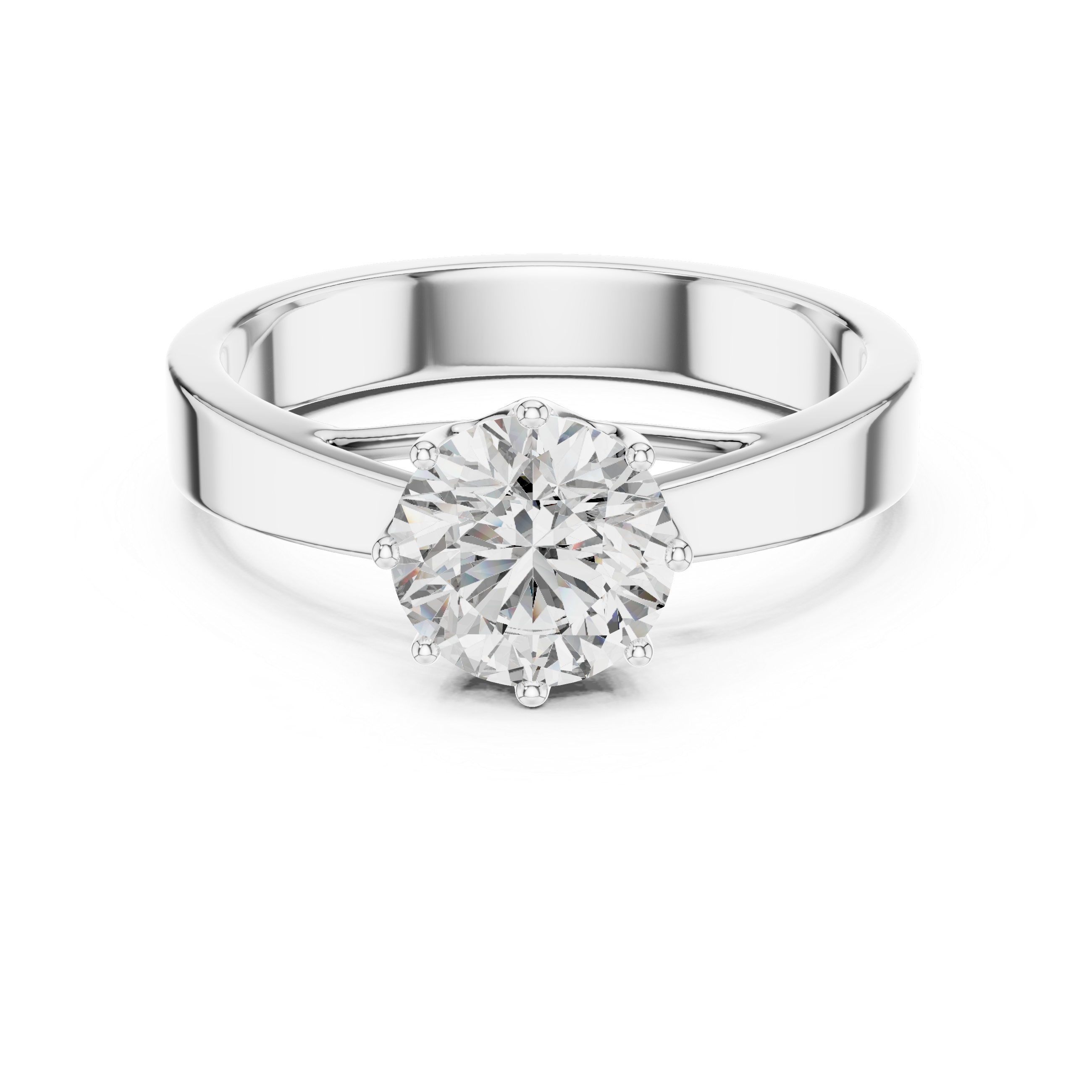 14K Yellow Gold Round Solitaire Diamond Engagement Ring