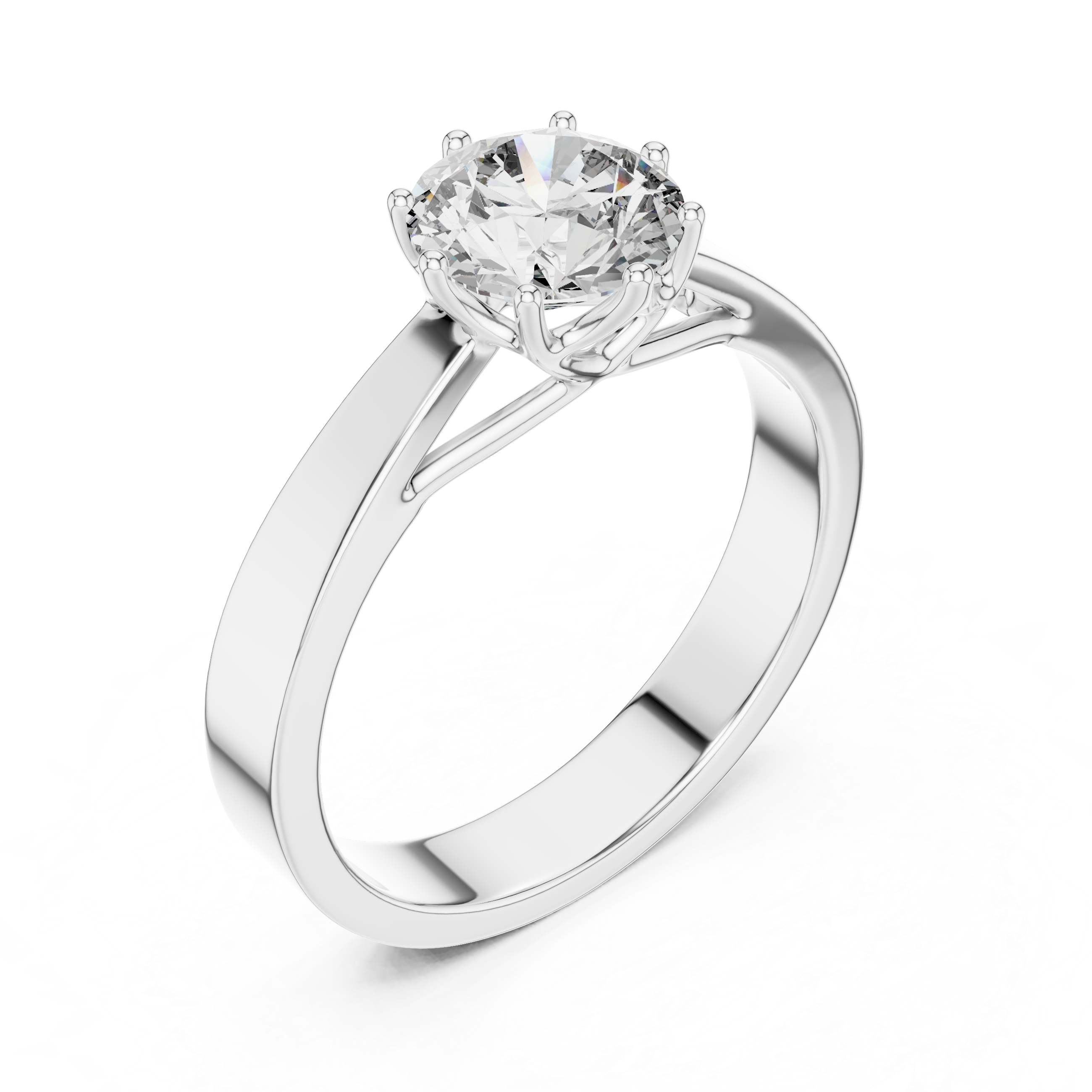 14K Yellow Gold Round Solitaire Diamond Engagement Ring