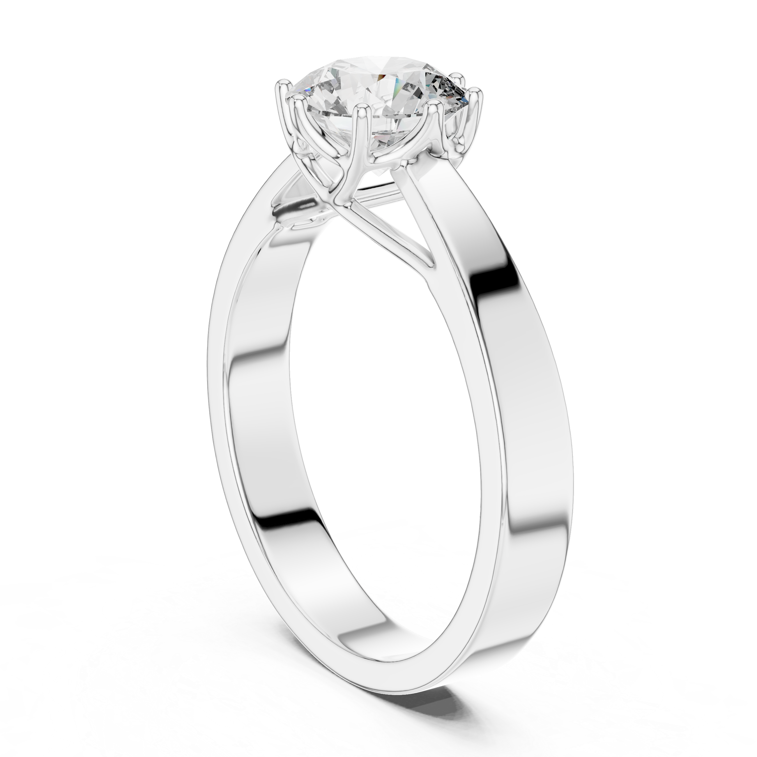 14K Yellow Gold Round Solitaire Diamond Engagement Ring