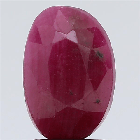 3.1 Carat 3.41 Ratti Natural GII Certified Mozambique Oval shape purplish-red Ruby Gemstone.