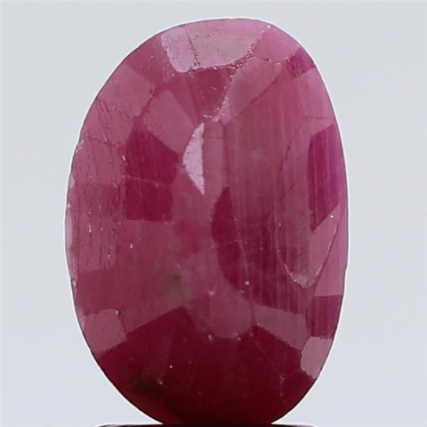 3.1 Carat 3.41 Ratti Natural GII Certified Mozambique Oval shape purplish-red Ruby Gemstone.