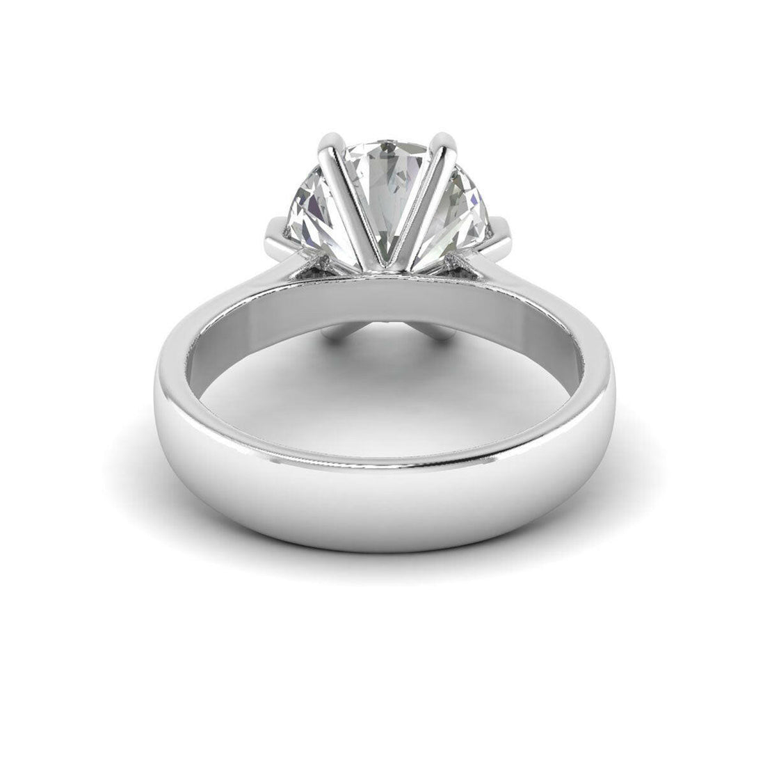 3.35ct Brilliant Round 6 Prong Diamond Ring in 14K White Gold.