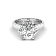 3.35ct Brilliant Round 6 Prong Diamond Ring in 14K White Gold