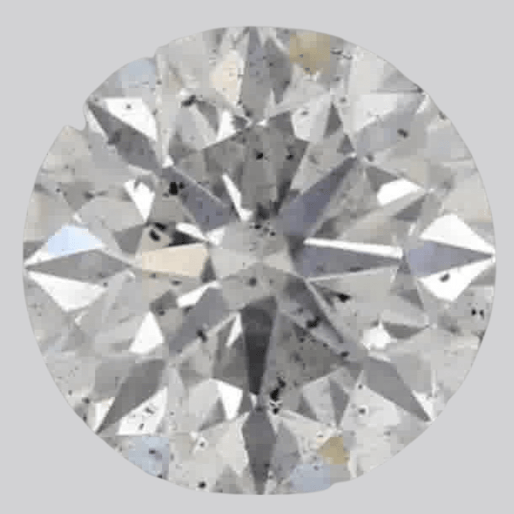 3ct Round Brilliant Cut S12 Clarity H Color Natural Diamond.