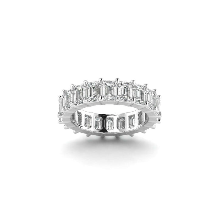 4.00ct Emerald Eternity Diamond Ring in 14k White Gold.