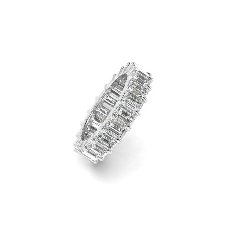 4.00ct Emerald Eternity Diamond Ring in 14k White Gold.