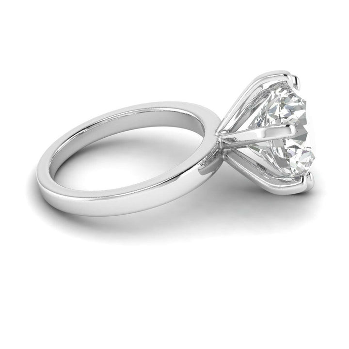 4.41ct Brilliant Round 6 Prong Diamond Ring in 14K White Gold.