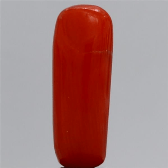 4.45 carat 5 ratti GII certified natural Italian cylindrical shape red coral stone.