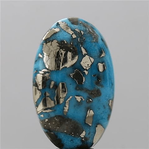 5.97 carat 6.57 ratti IGI-GTL certified AAA+ Quality Blue with golden Bisbee oval Turquoise (Firoza) Stone.