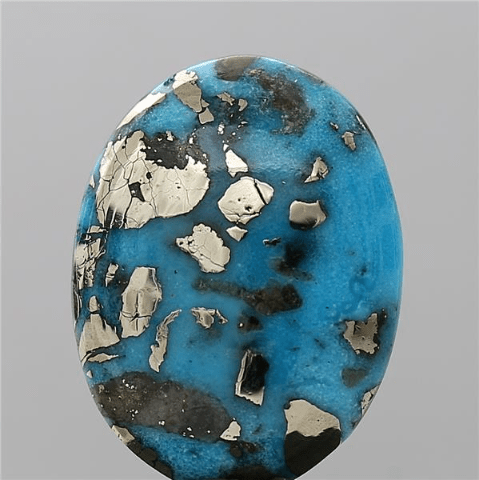 5.97 carat 6.57 ratti IGI-GTL certified AAA+ Quality Blue with golden Bisbee oval Turquoise (Firoza) Stone.