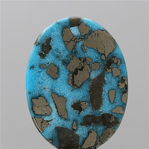 5.97 carat 6.57 ratti IGI-GTL certified AAA+ Quality Blue with golden Bisbee oval Turquoise (Firoza) Stone.