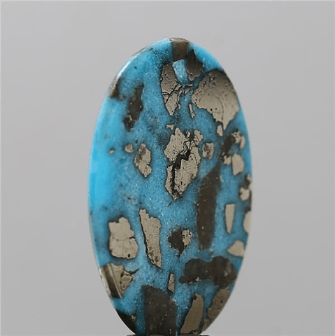 5.97 carat 6.57 ratti IGI-GTL certified AAA+ Quality Blue with golden Bisbee oval Turquoise (Firoza) Stone.