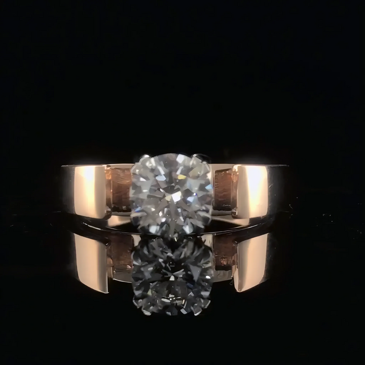 1 Ct Lab-Grown Diamond Ring with Romantic 18K Rose Gold