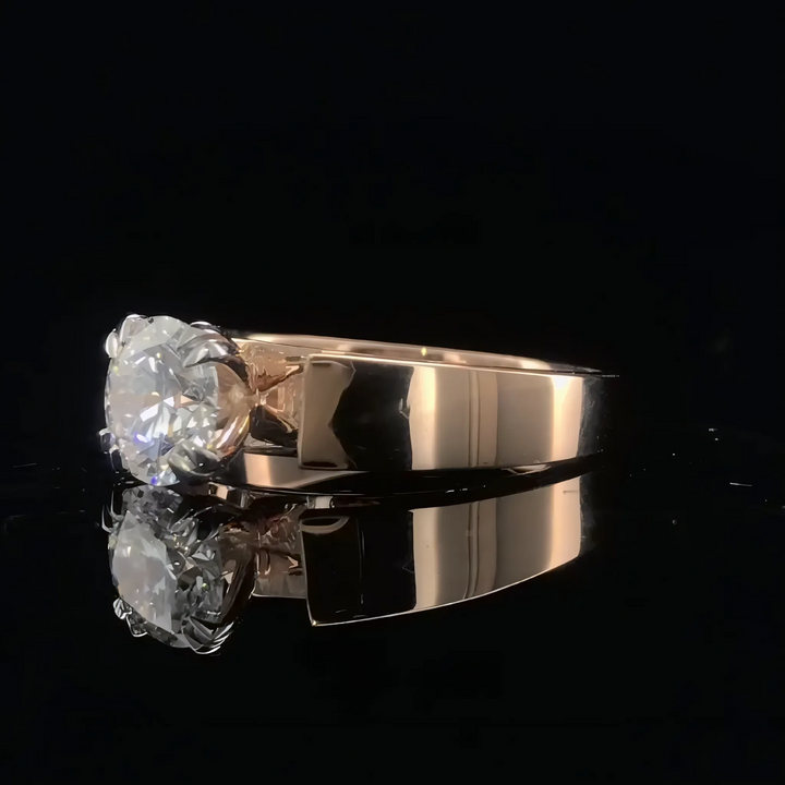 1 Ct Lab-Grown Diamond Ring with Romantic 18K Rose Gold