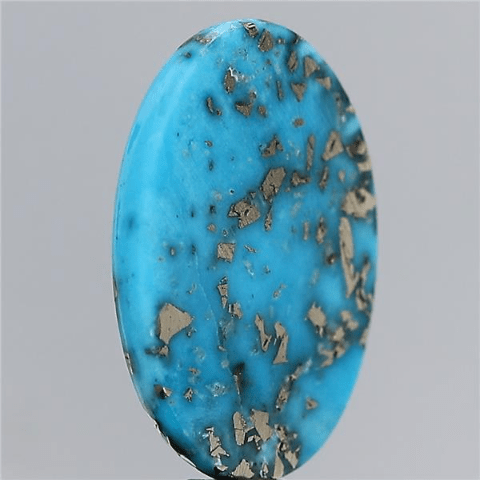 9.7 carat 10.67 ratti IGI-GTL certified AAA+ Quality Blue with golden Bisbee oval Turquoise (Firoza) Stone.