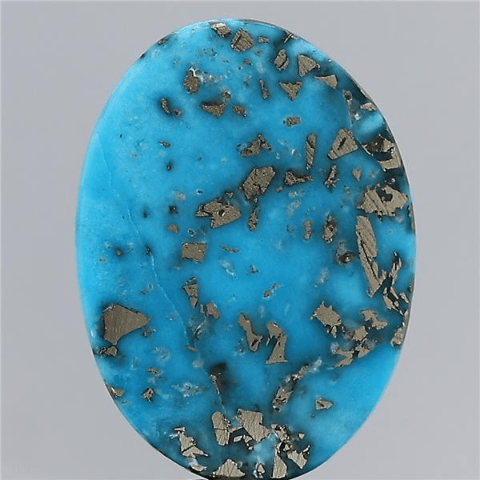 9.7 carat 10.67 ratti IGI-GTL certified AAA+ Quality Blue with golden Bisbee oval Turquoise (Firoza) Stone.