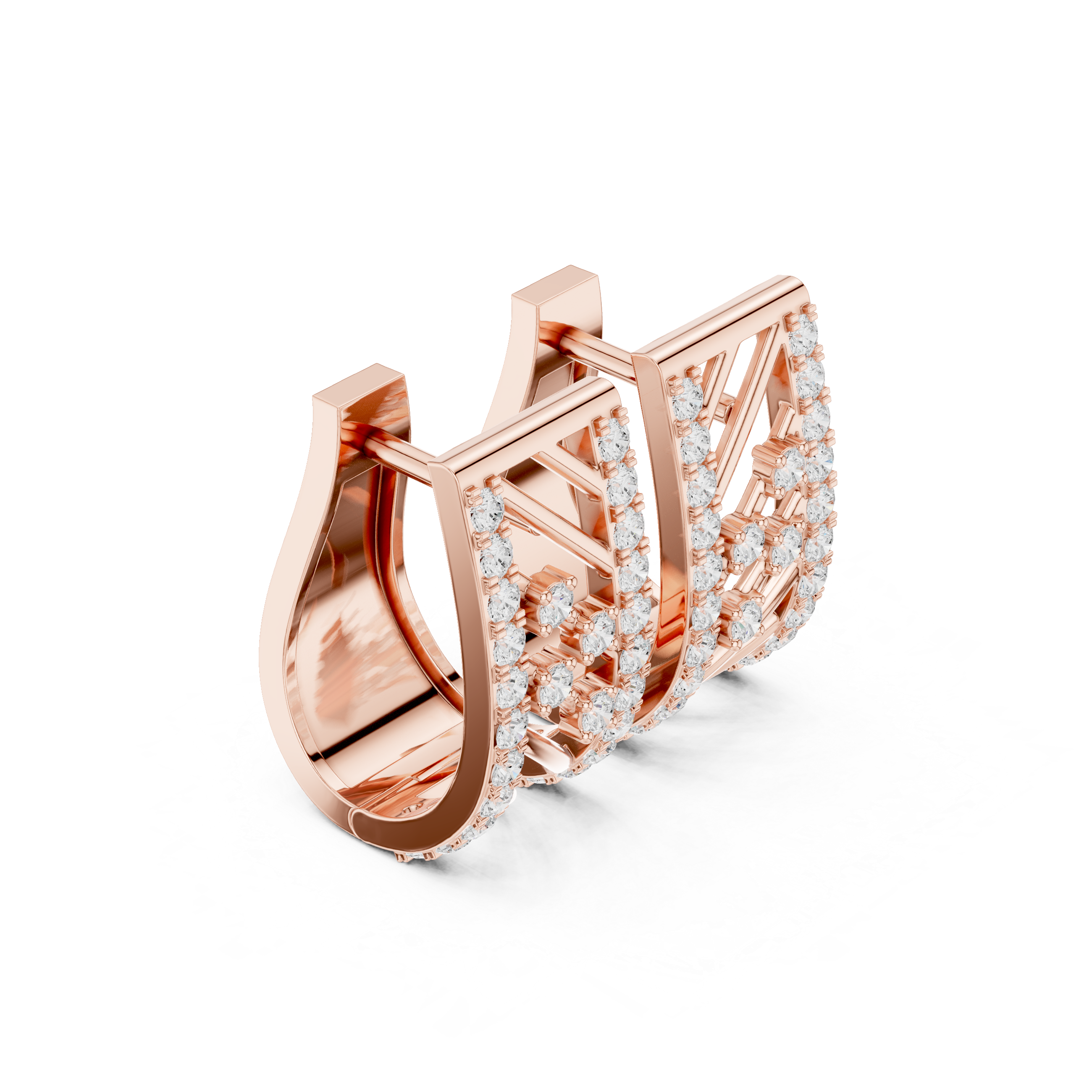 0.54ct Lab-Diamond Geometric Hoop in 14k Gold