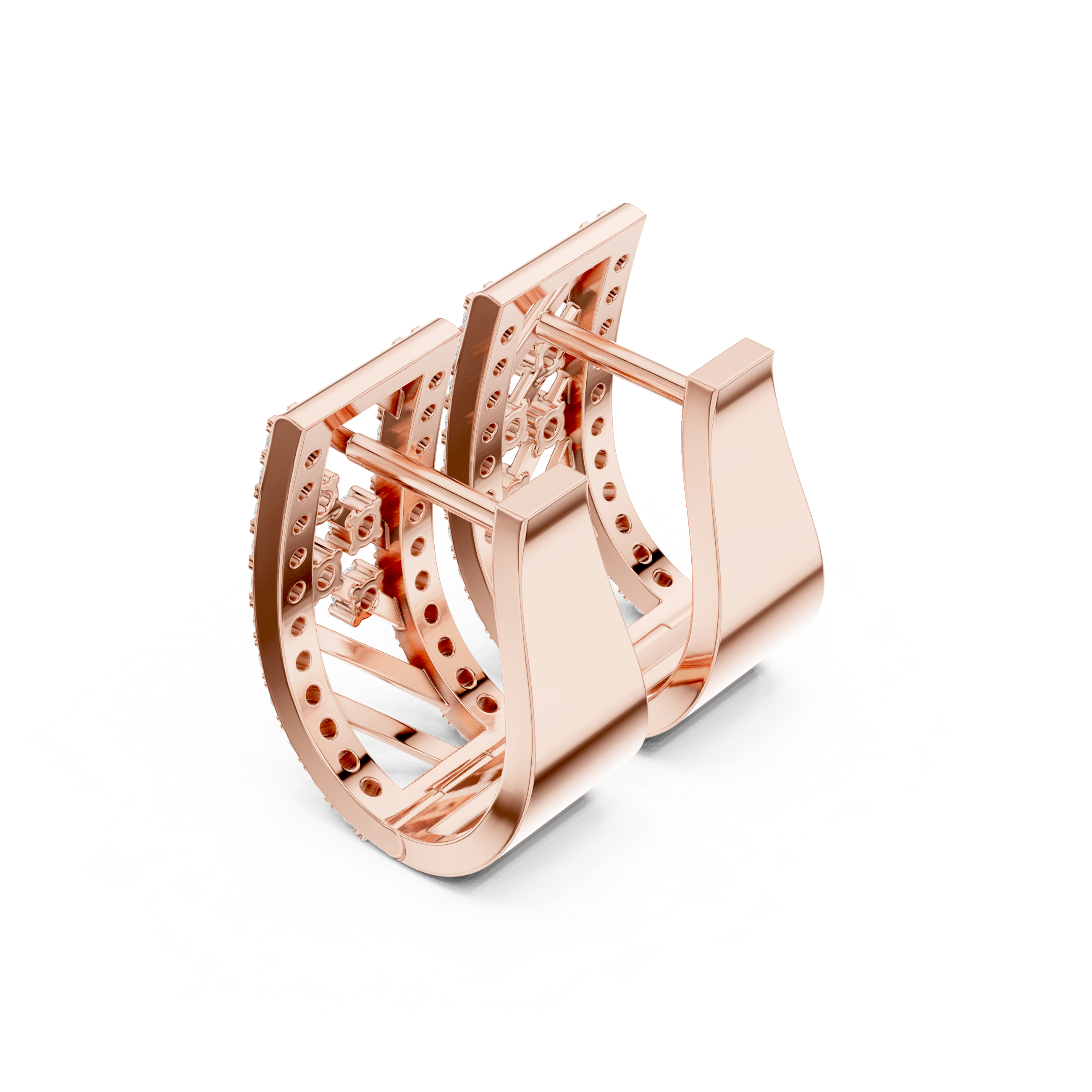 0.54ct Lab-Diamond Geometric Hoop in 14k Gold