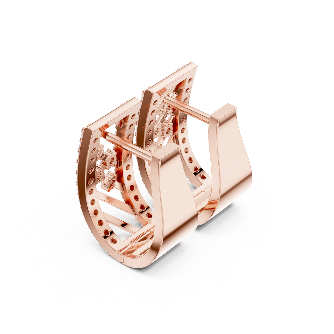 0.54ct Lab-Diamond Geometric Hoop in 14k Gold