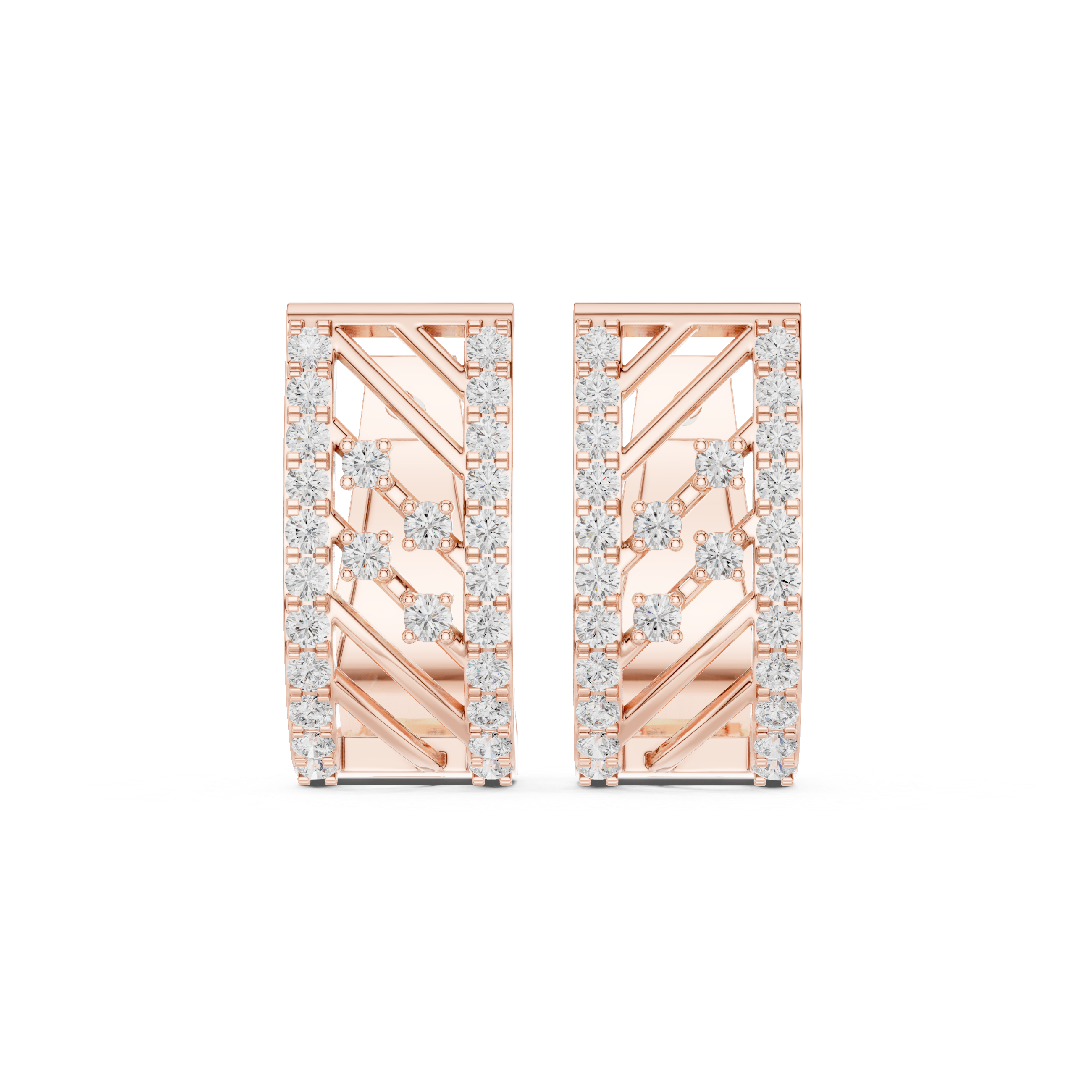 0.54ct Lab-Diamond Geometric Hoop in 14k Gold