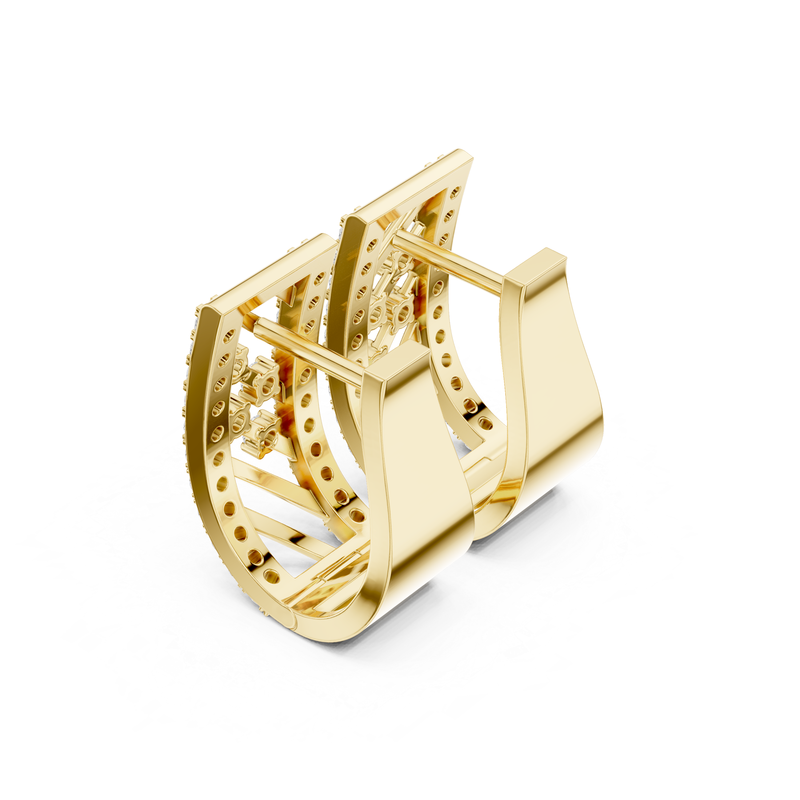 0.54ct Lab-Diamond Geometric Hoop in 14k Gold
