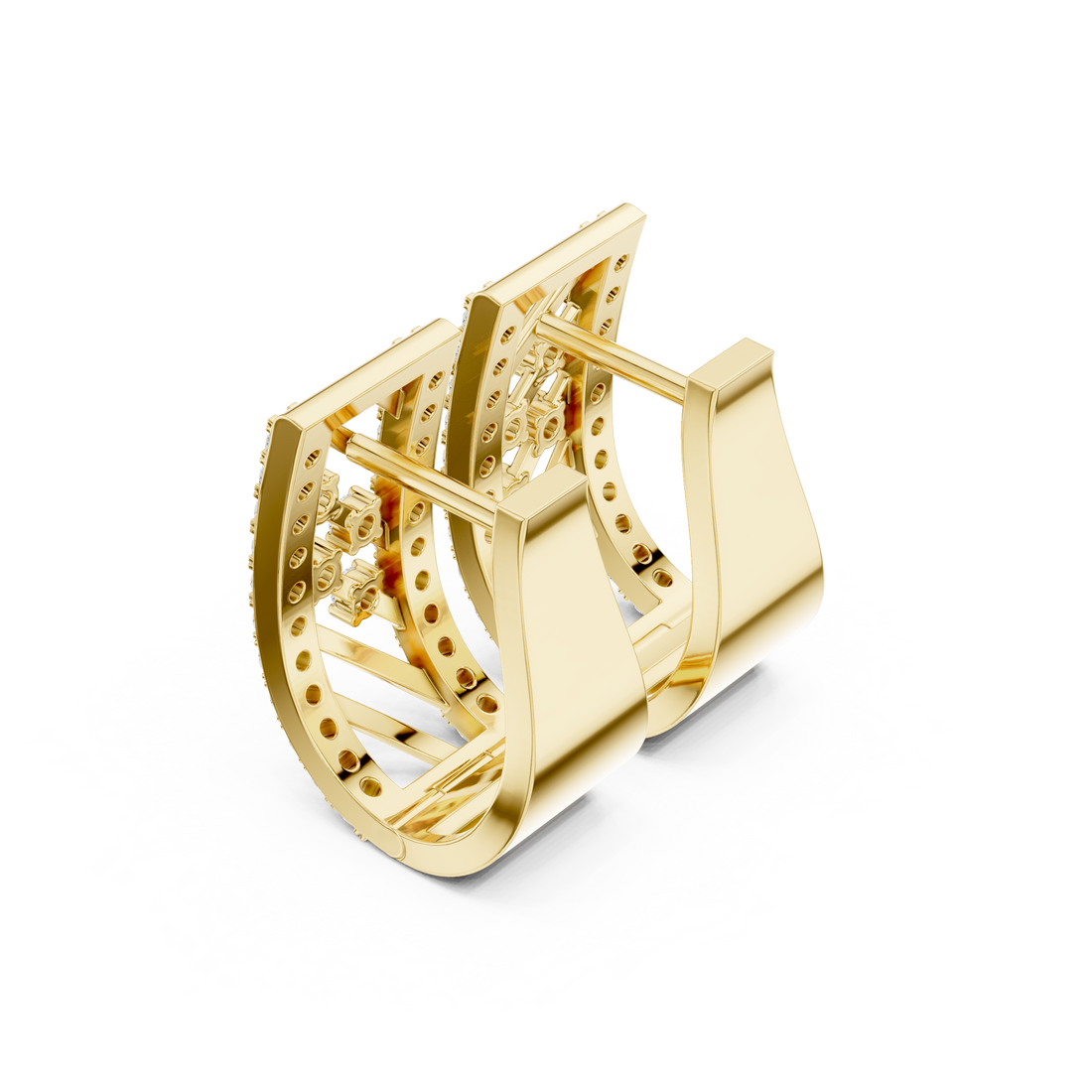 0.54ct Lab-Diamond Geometric Hoop in 14k Gold