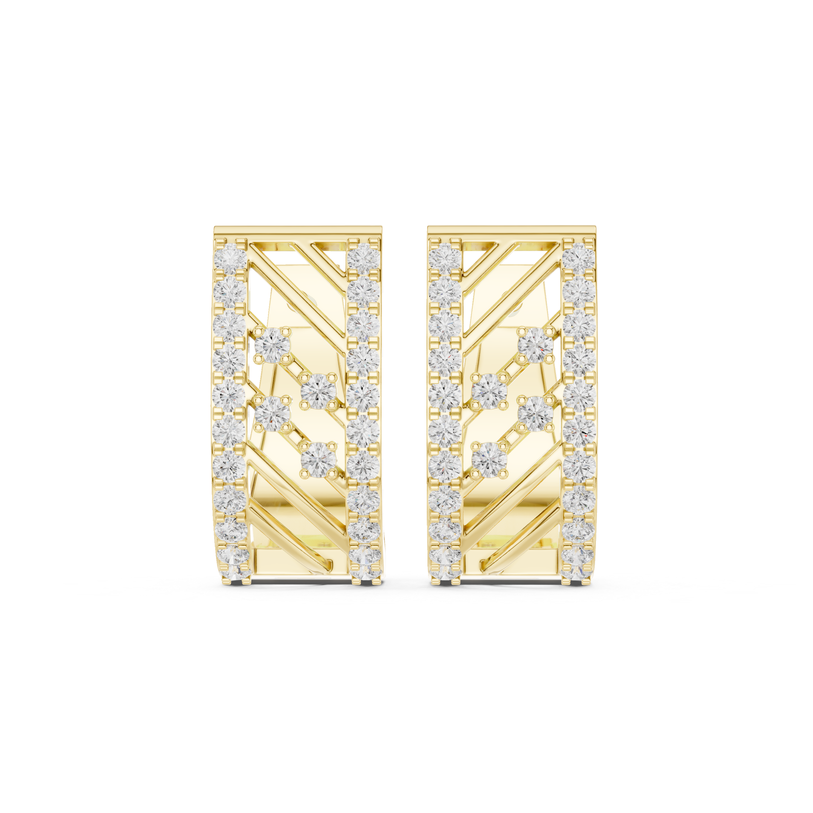 0.54ct Lab-Diamond Geometric Hoop in 14k Gold