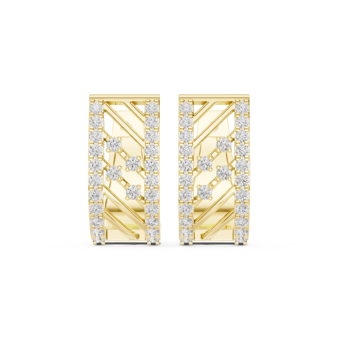0.54ct Lab-Diamond Geometric Hoop in 14k Gold