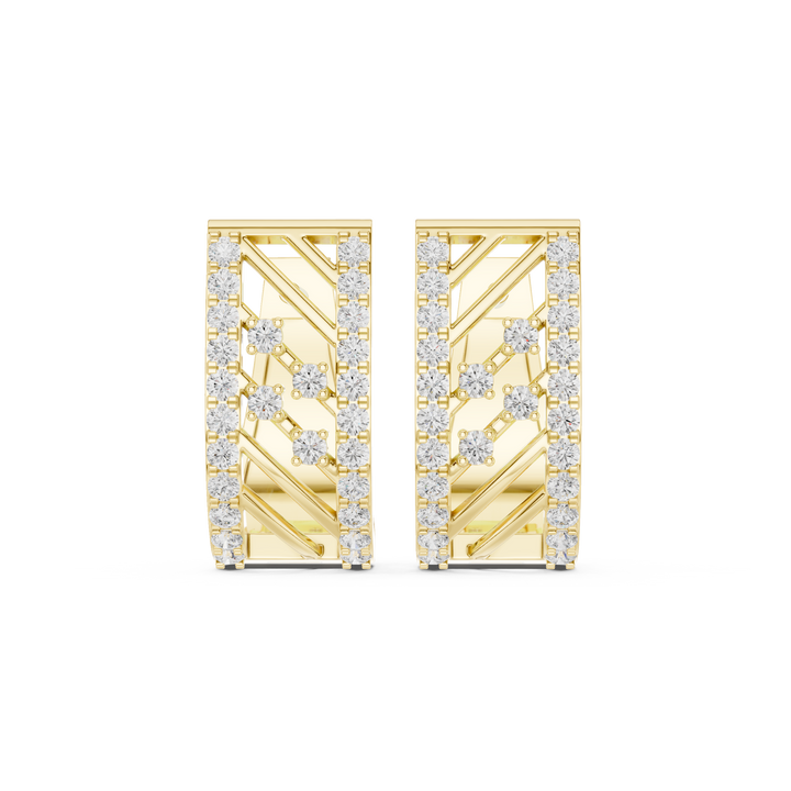 0.54ct Lab-Diamond Geometric Hoop in 14k Gold