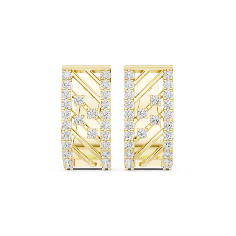 0.54ct Lab-Diamond Geometric Hoop in 14k Gold