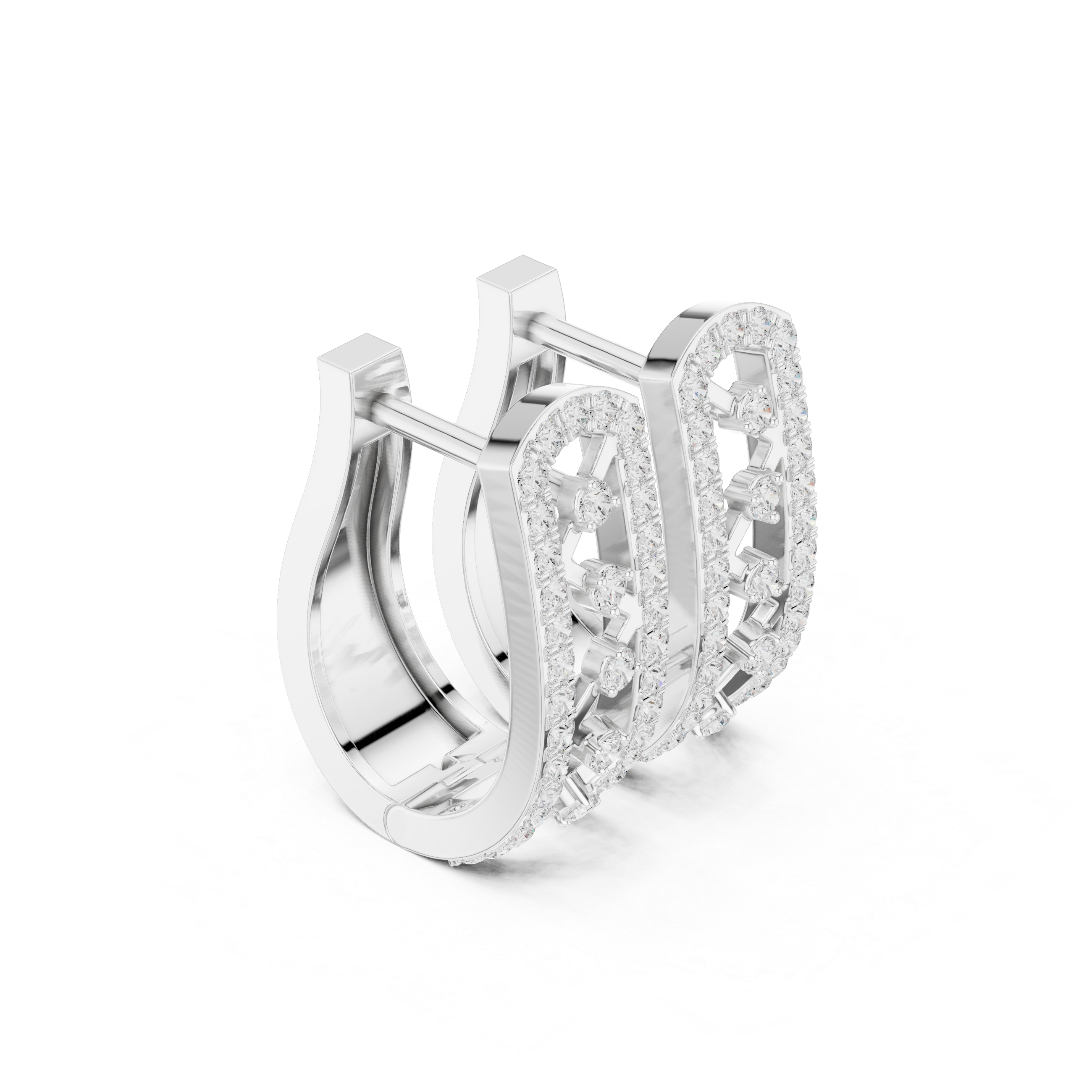 Créoles en or 14 carats et diamant de laboratoire de 0,39 carat