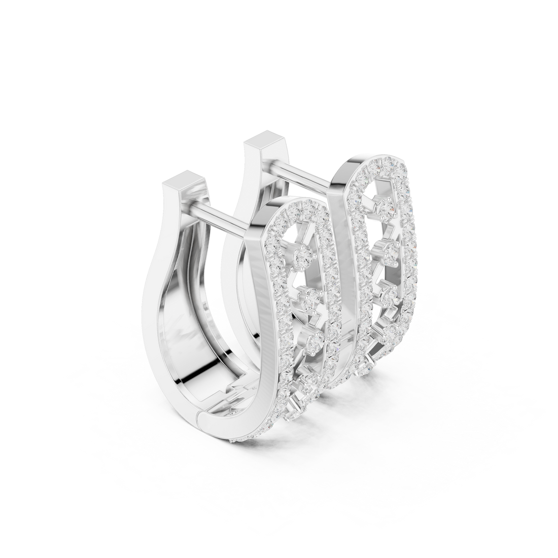 Créoles en or 14 carats et diamant de laboratoire de 0,39 carat