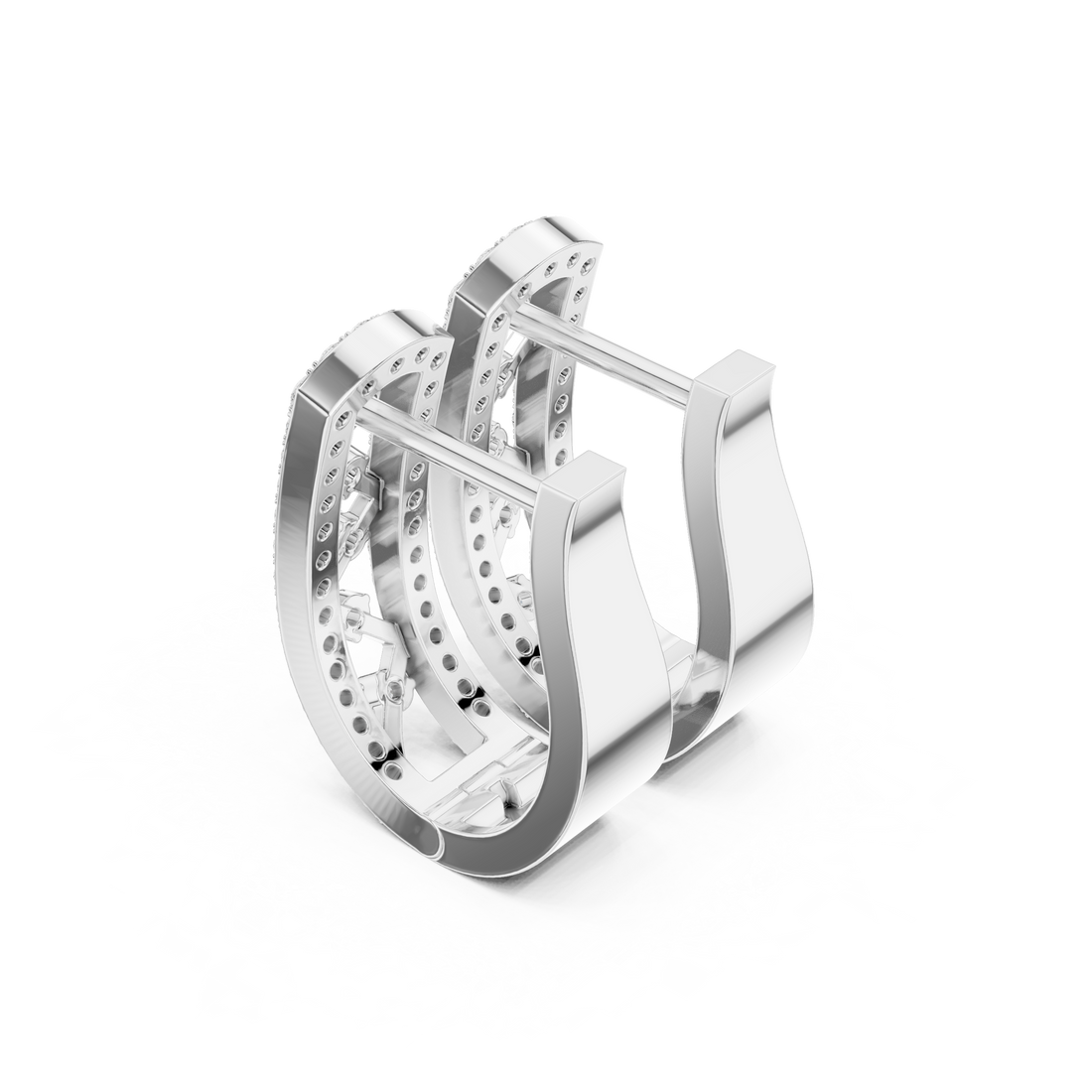 Créoles en or 14 carats et diamant de laboratoire de 0,39 carat