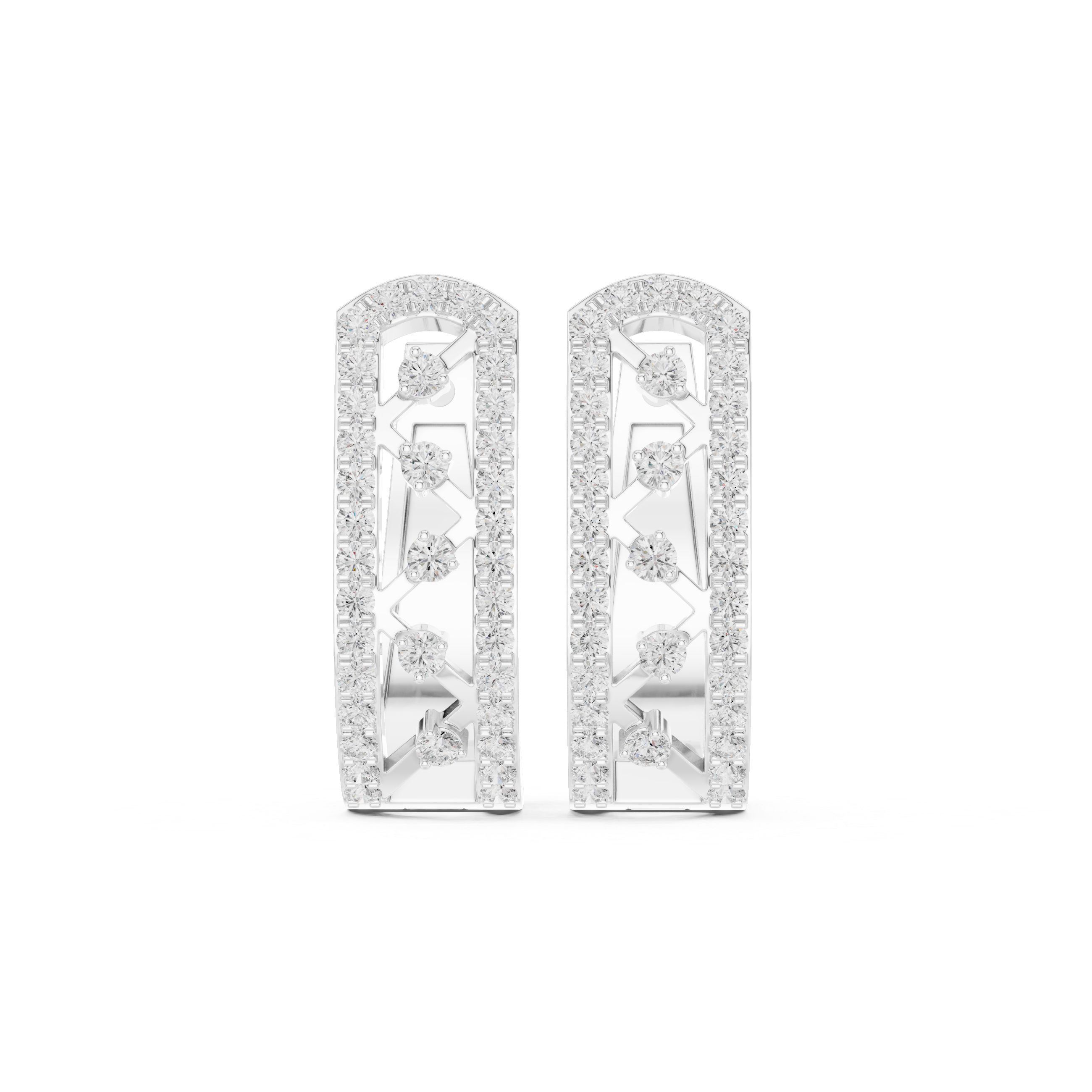 Créoles en or 14 carats et diamant de laboratoire de 0,39 carat