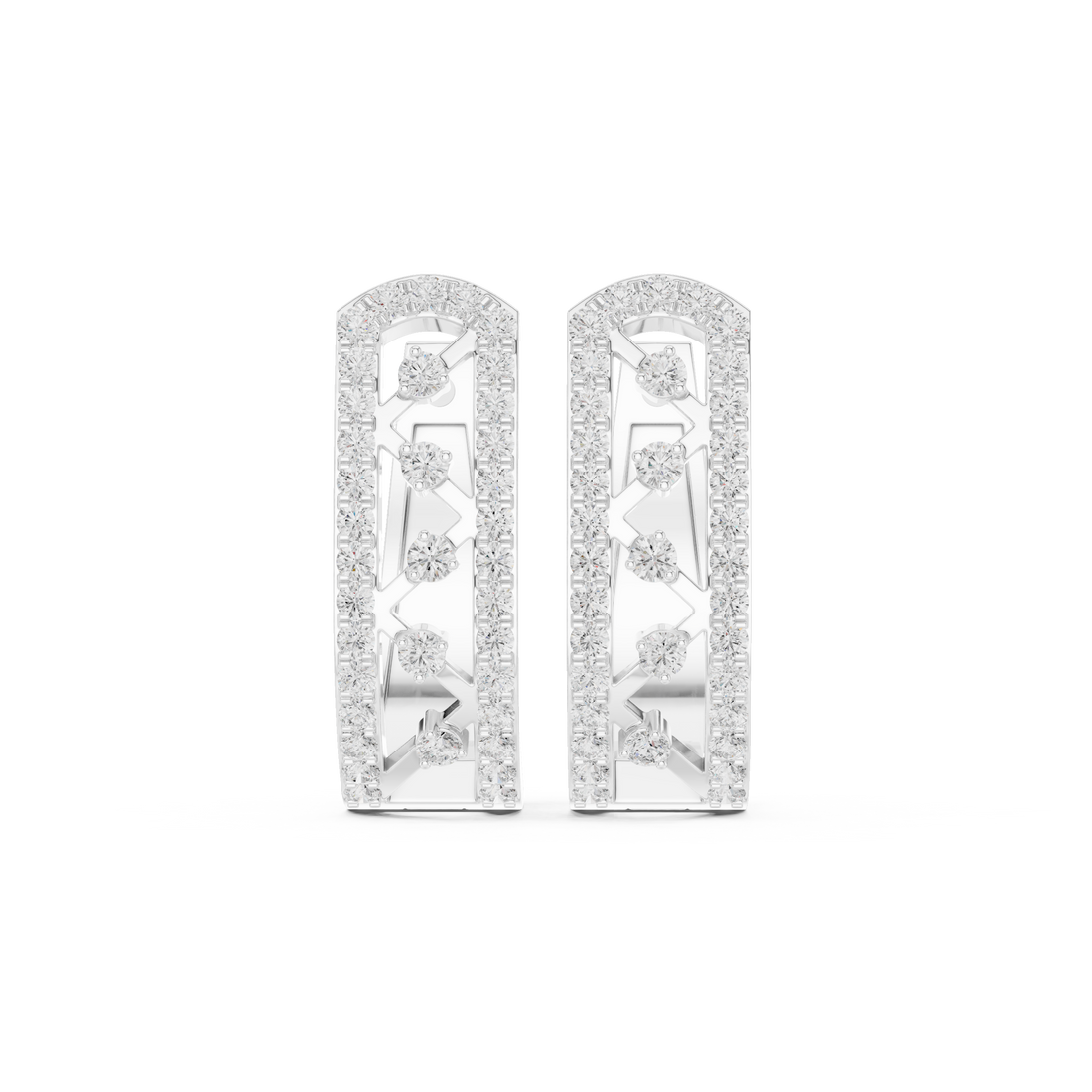 Créoles en or 14 carats et diamant de laboratoire de 0,39 carat
