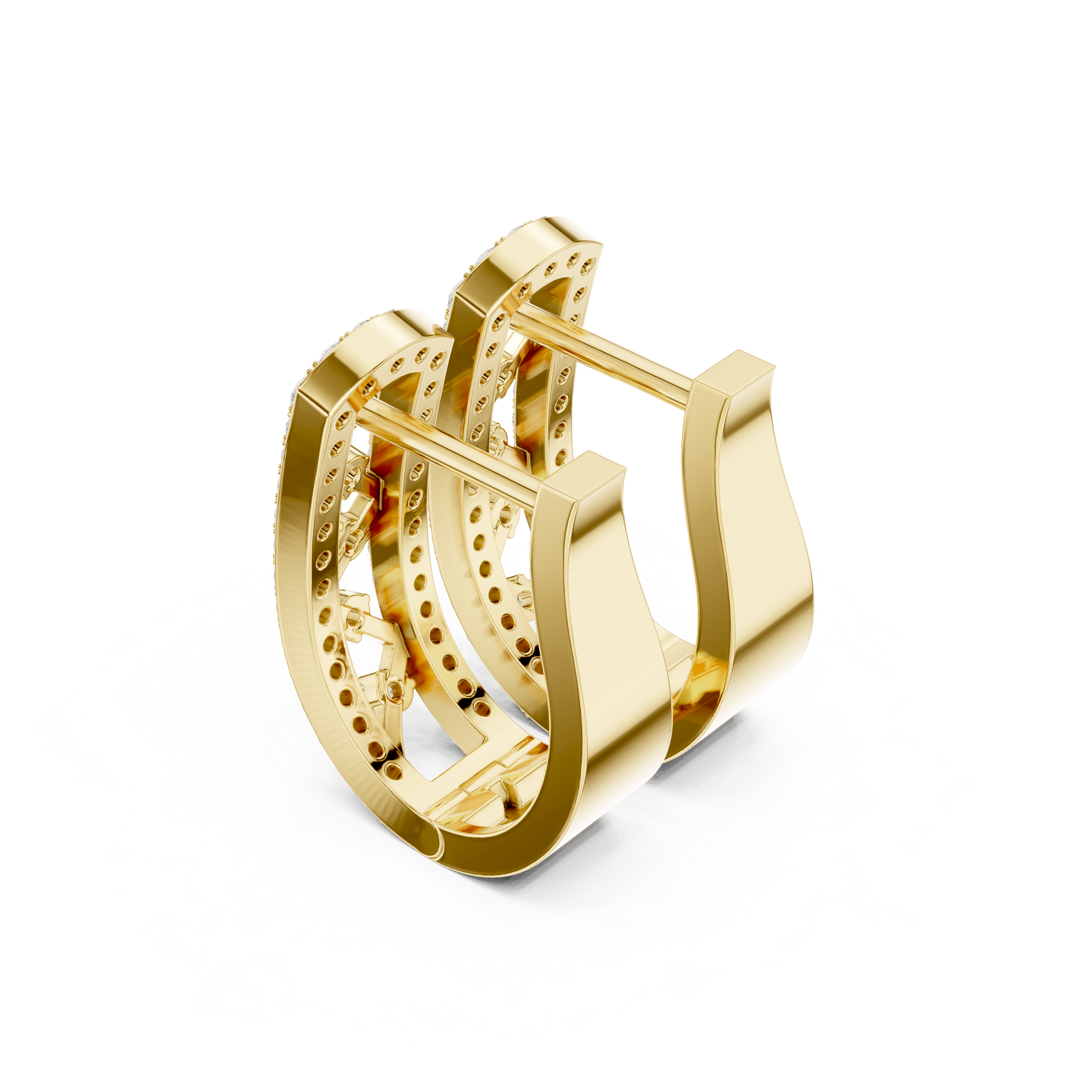 Créoles en or 14 carats et diamant de laboratoire de 0,39 carat