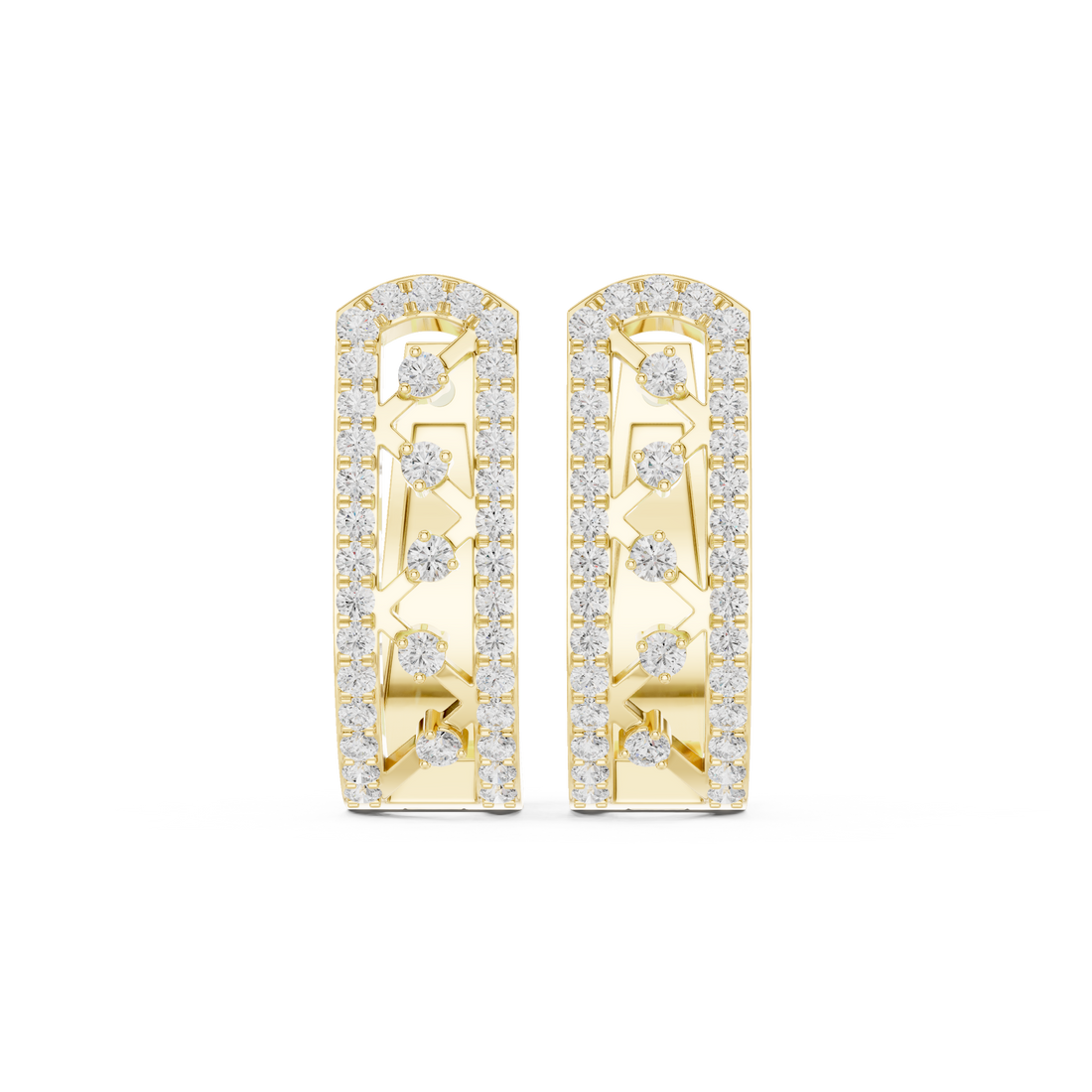 Créoles en or 14 carats et diamant de laboratoire de 0,39 carat