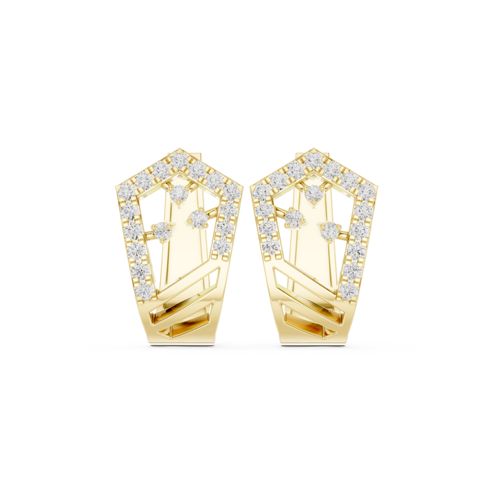 Boucles d'oreilles créoles en or 14 carats avec diamants de laboratoire de 0,50 carat