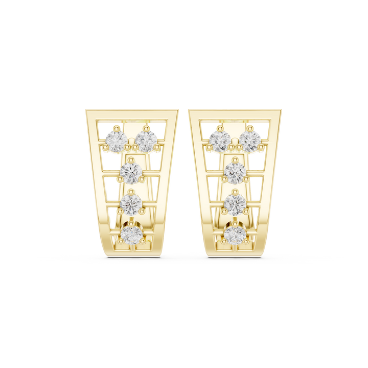 Créoles en or 14 carats et diamant de laboratoire de 0,50 carat