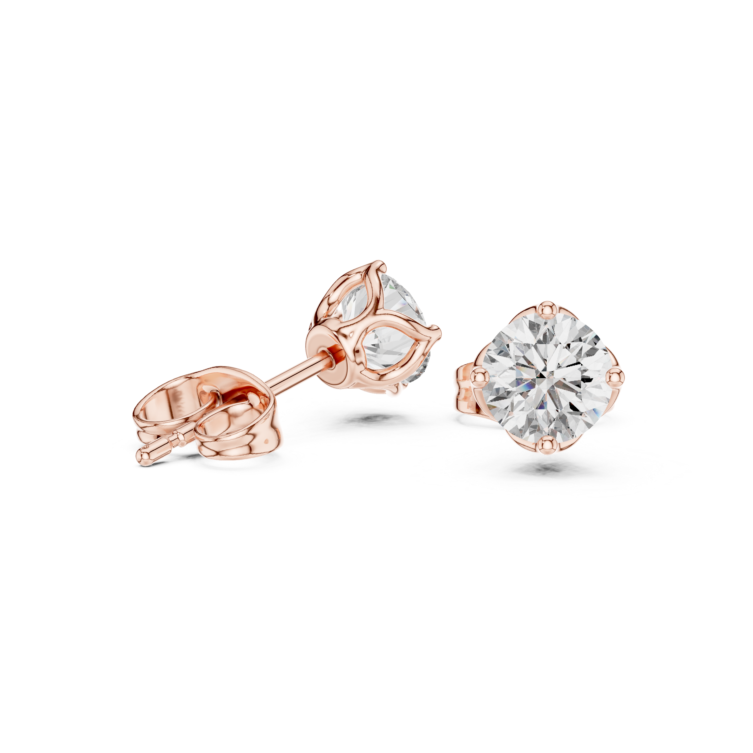 1.00ct Lab-Diamond Round Studs in 14k Gold