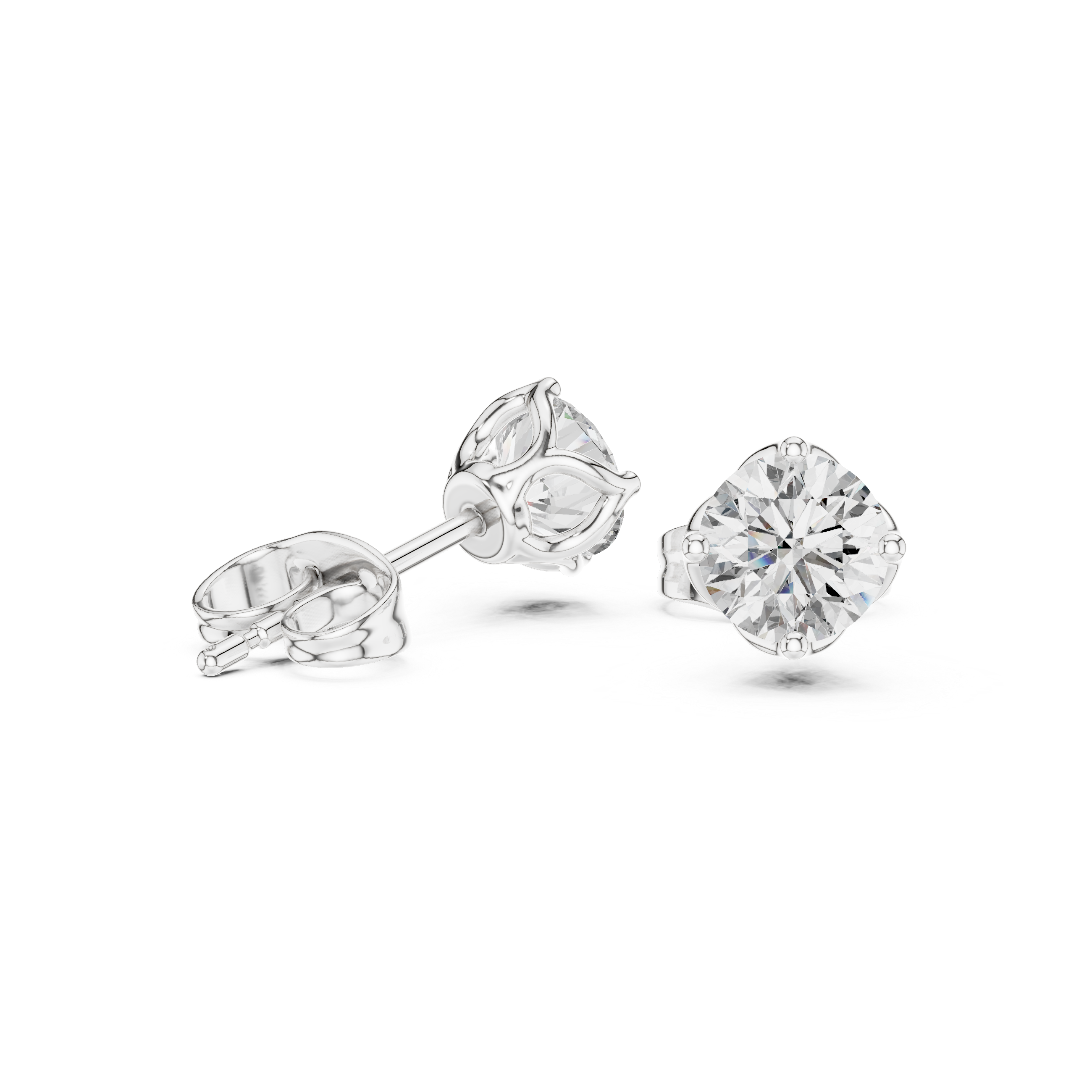 1.00ct Lab-Diamond Round Studs in 14k Gold