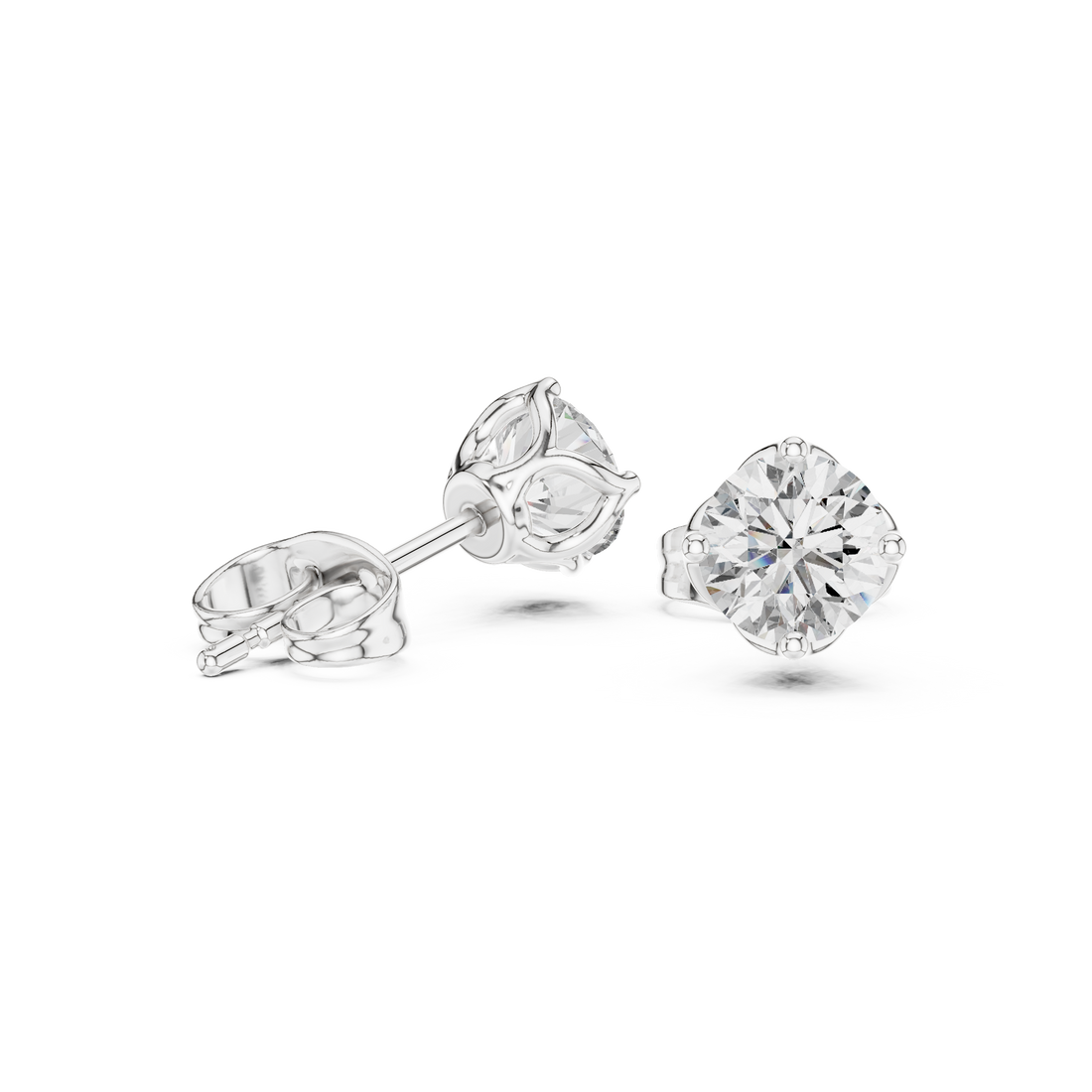 1.00ct Lab-Diamond Round Studs in 14k Gold