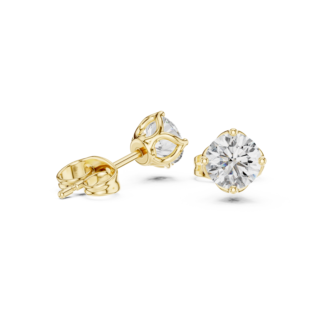 1.00ct Lab-Diamond Round Studs in 14k Gold