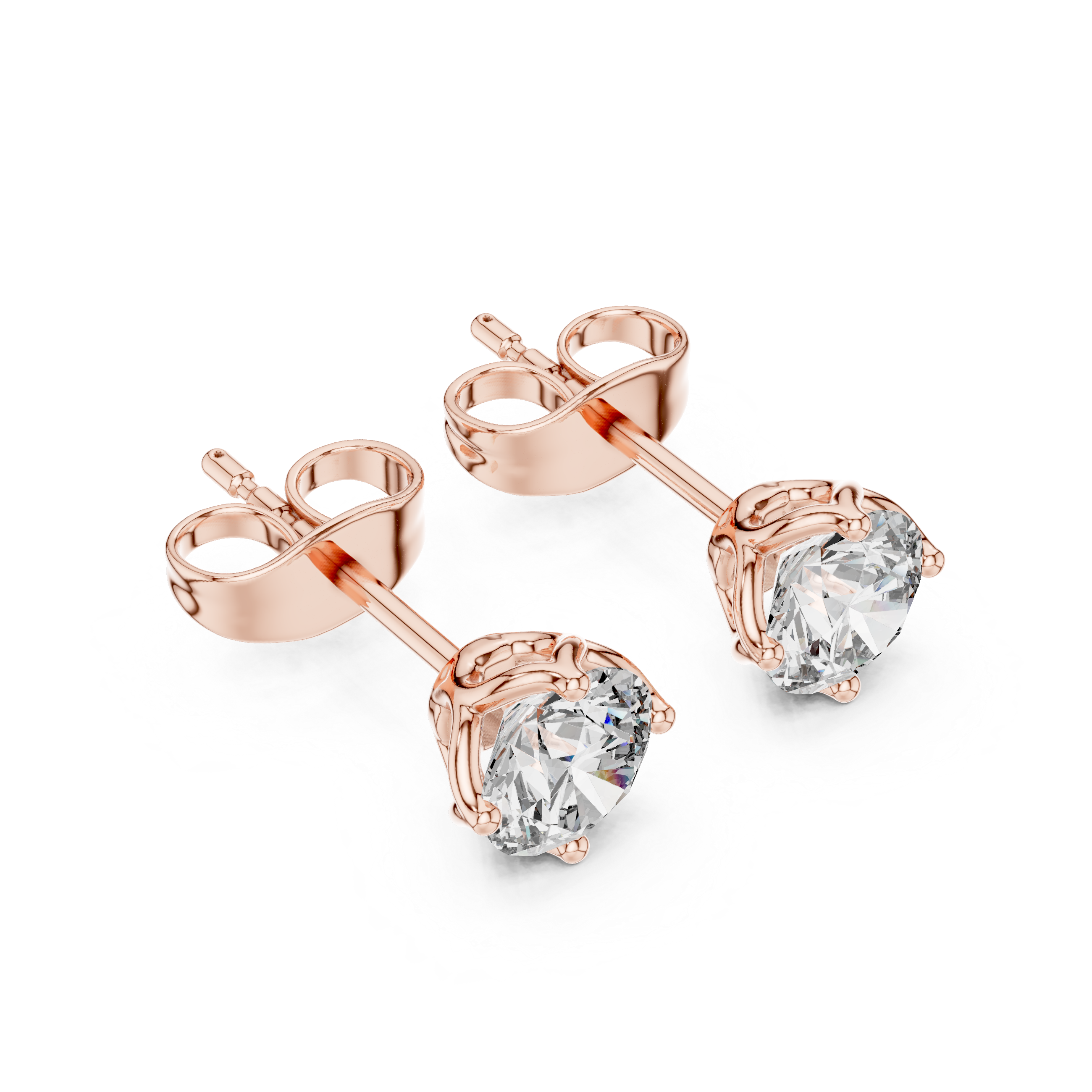1.00ct Lab-Diamond Round Studs in 14k Gold